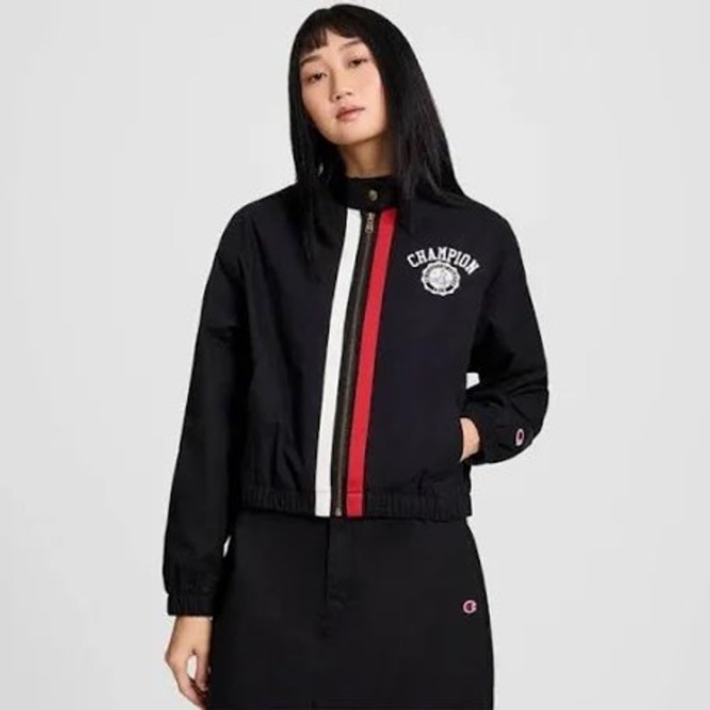Champion Womens Campus Game Day full-zip jacket Black Large NWT